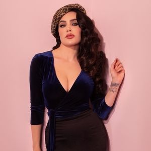 NWT Vixen Wrap Top Midnight Blue 3x